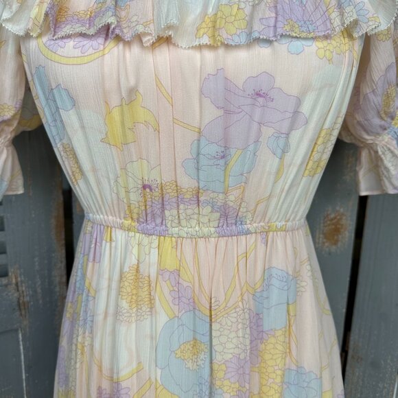 Ba&sh Noma On/Off Shoulder Maxi Dress Nude Sz 4 NWOT - Picture 8 of 16